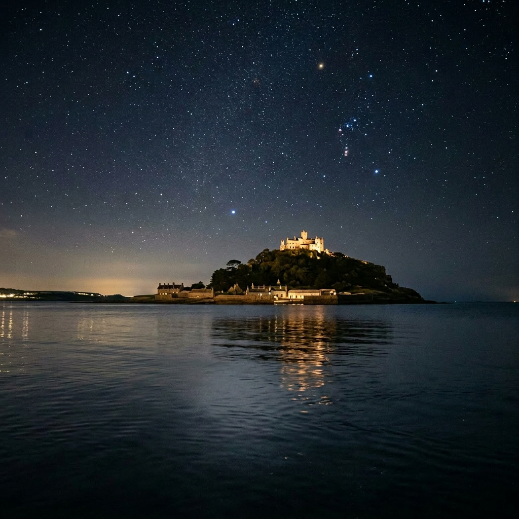 Duck and few stars over St Michael’s Mount